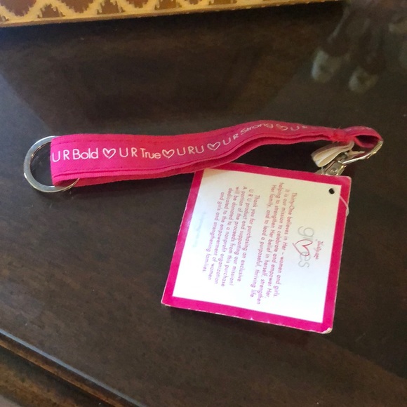 New with tags Thirty -One “Gives” pink key chain
